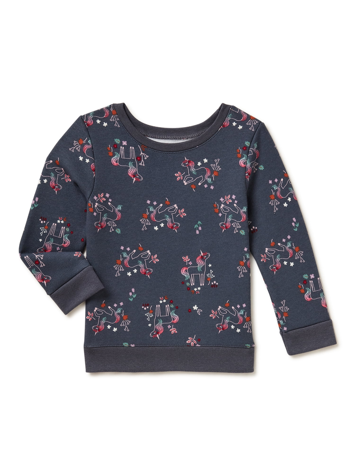 Garanimals Toddler Girls Long Sleeve Print Fleece Top, Sizes 2T-5T - Walmart.com | Walmart (US)