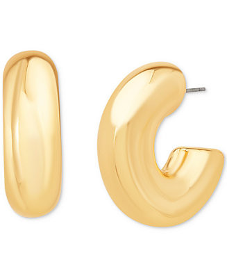 Gold-Tone Chunky Medium Hoop Earrings, 1.2" | Macy's