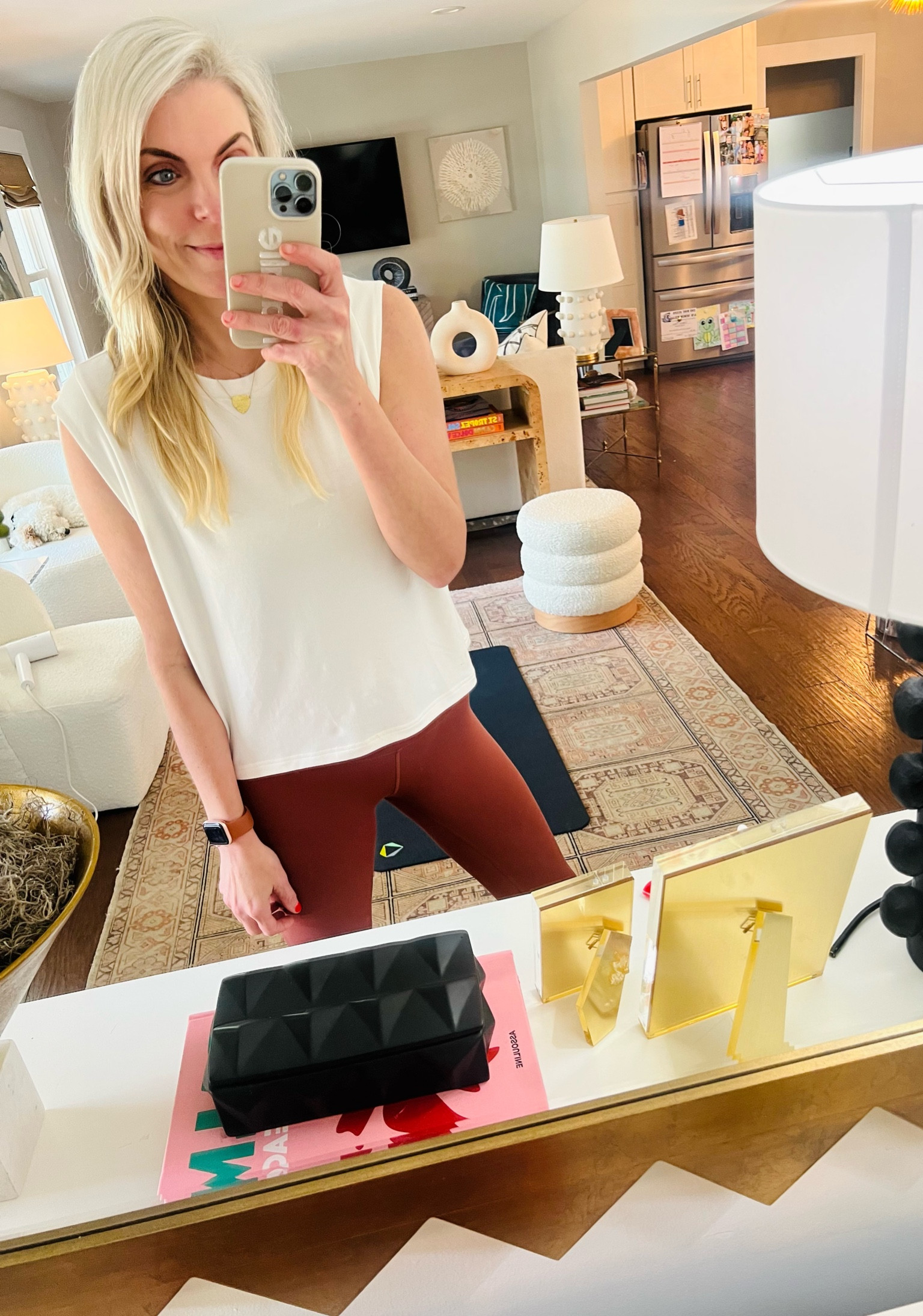 Wearing a small in top 