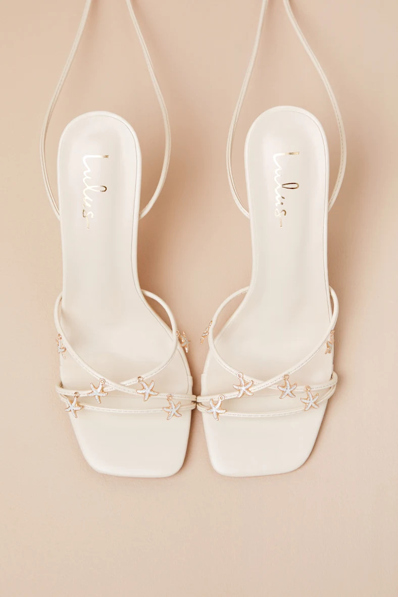 Marcelia Ivory Lace-Up High Heel Sandals | Lulus
