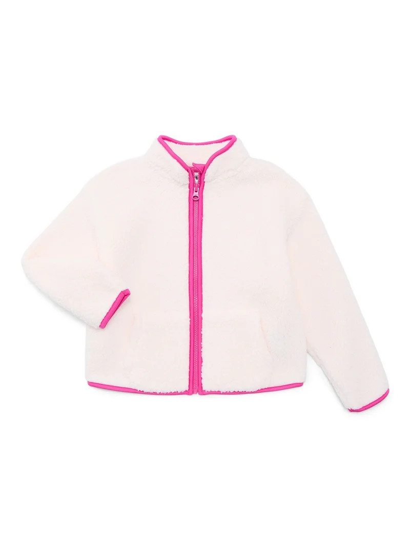 Athletic Works Girls Faux Shearling Zip Jacket, Sizes 4-18 | Walmart (US)