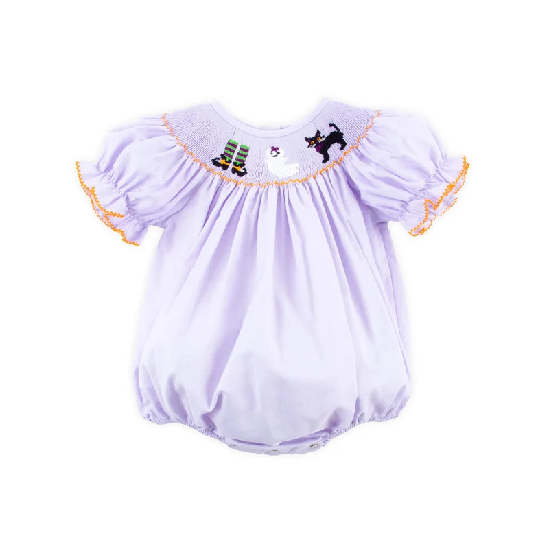 Wicked Smocked Lavender Gingham Bishop Bubble | Classic Whimsy