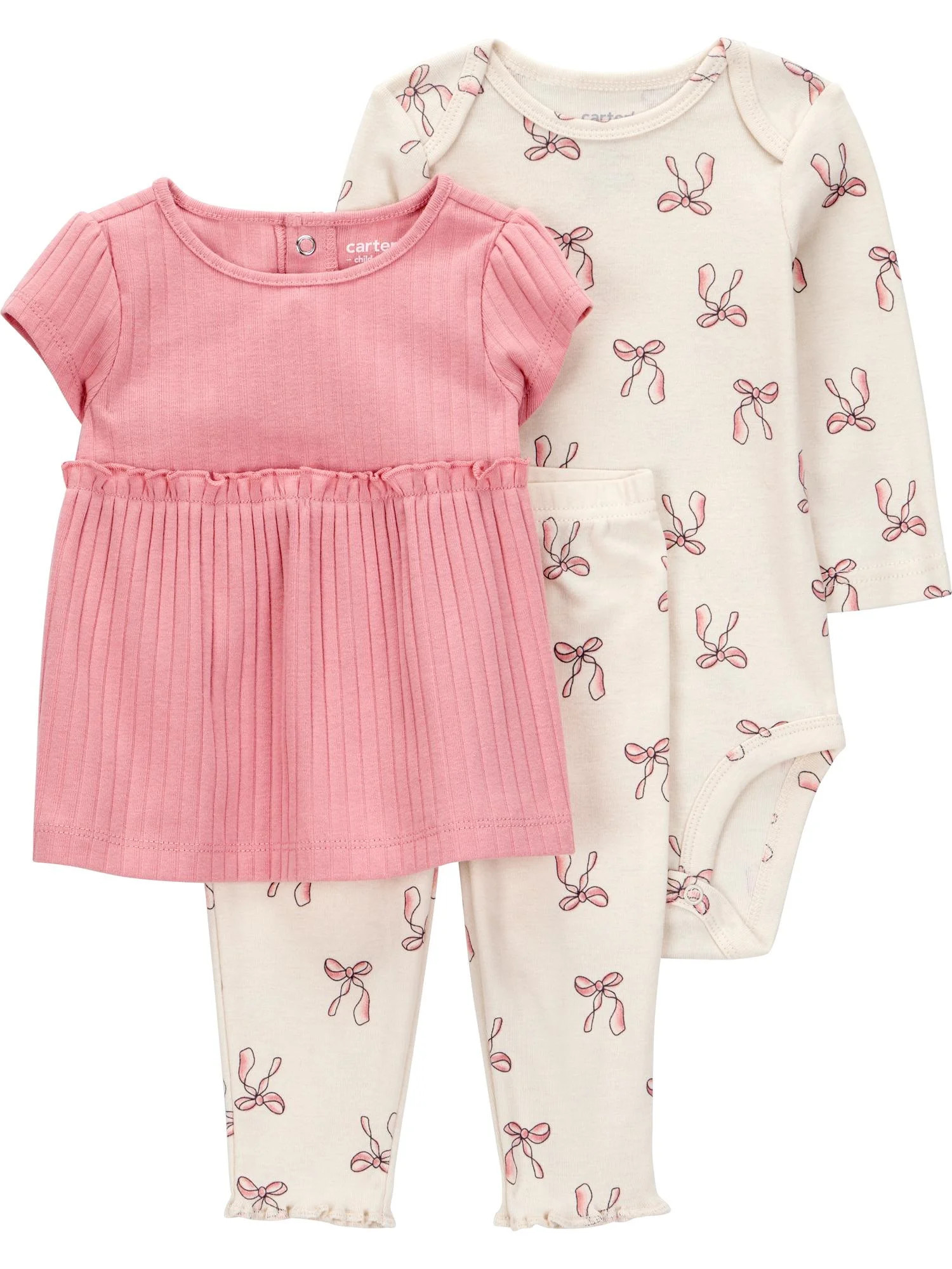 Carter's Child of Mine Baby and Toddler Girl Outfit Set, 3-Piece, Sizes 0/3-24 Months | Walmart (US)