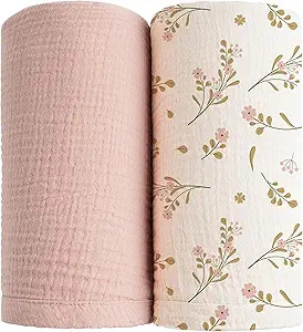Konssy 2 Pack Muslin Swaddle Blankets for Baby Boys Girls, Receiving Blanket Large 47 x 47 inches... | Amazon (US)