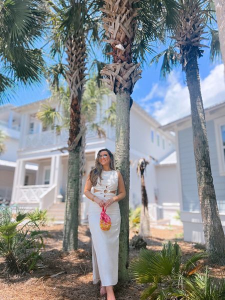 Beaded purse was a TJ Maxx find - in store only! Also linked a similar white dress in case it sells out / Beach outfit / bachelorette dress / honeymoon dress / vacation dress / beach dress

#LTKTravel #LTKFindsUnder100