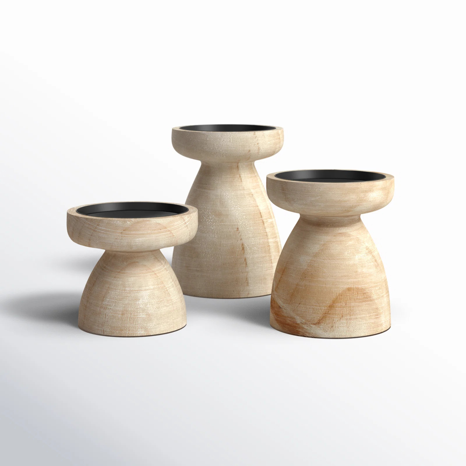 3 Piece Wood Tabletop Candlestick Set | Wayfair North America