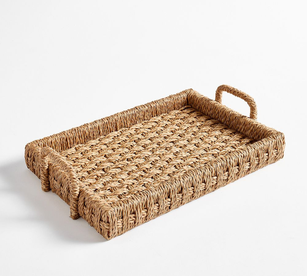 Capitola Woven Rectangular Tray | Pottery Barn (US)