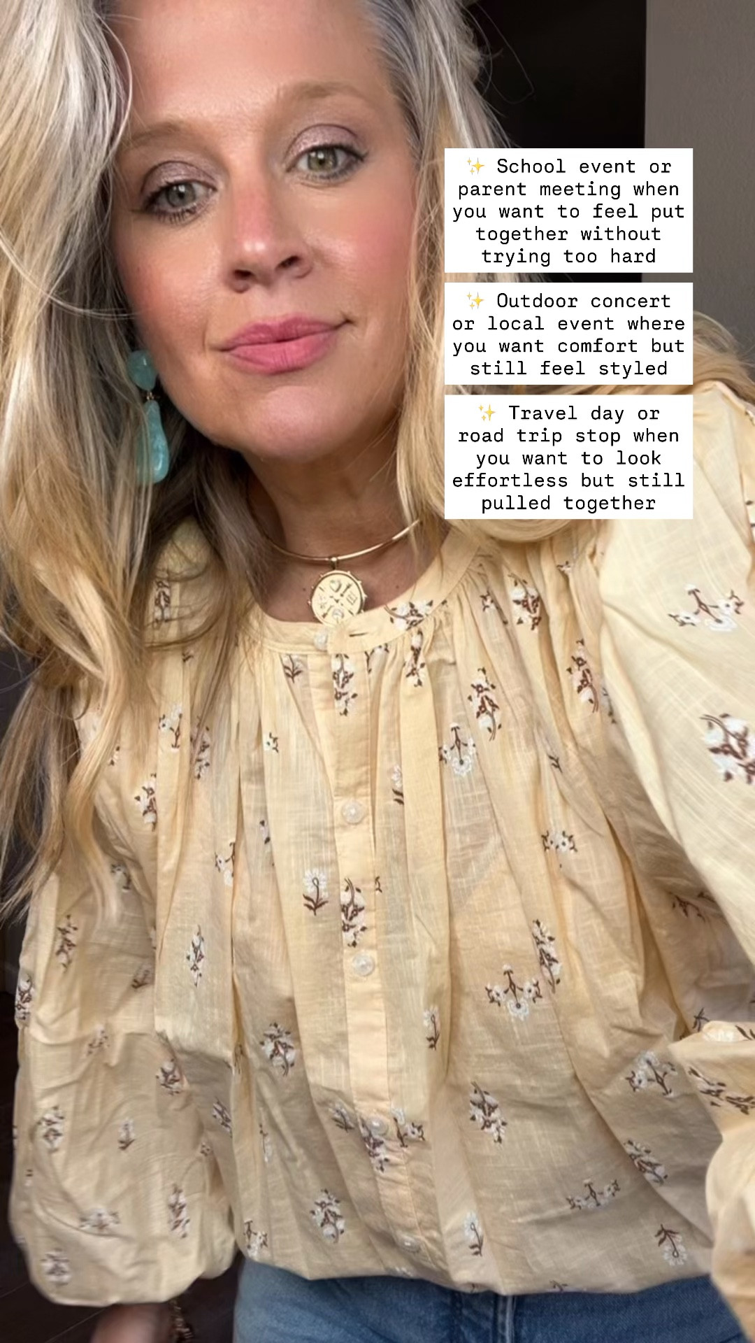  ✨Tap the bell, save and ❤️ for over 40 fashion, midlife style, midsize fashion and luxury looks for less. 

⬇️Sizing information:
Top medium (size down if in between sizes.)
Jeans 31 (size up if in between sizes.)

✨ School event or parent meeting when you want to feel put together without trying too hard
✨ Outdoor concert or local event where you want comfort but still feel styled
✨ Travel day or road trip stop when you want to look effortless but still pulled together

👑"Helping you look good, feel good!" - Lindsey Denver
Spring looks, Midlife style for real women who want to feel confident again. Over 40 fashion and over 50 style that works with changing bodies, perimenopause shifts, and real life. Think midsize fashion, Gen X style and up, body confidence, and mom outfits that feel polished, comfortable, and elevated...because style over 45 and over 50 should feel effortless, not stressful. 


#LTKMidsize #LTKOver40