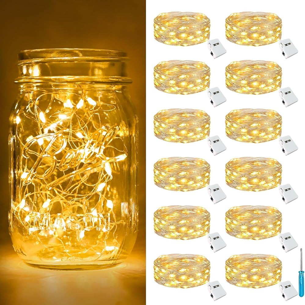 [12 Pack & 3 Modes] Fairy Lights Battery Powered 7FT 20LED Twinkle Lights Battery Mini Lights Sma... | Amazon (CA)