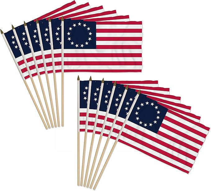 Betsy Ross 12x18in Stick Flag - 1 dozen pack | Amazon (US)