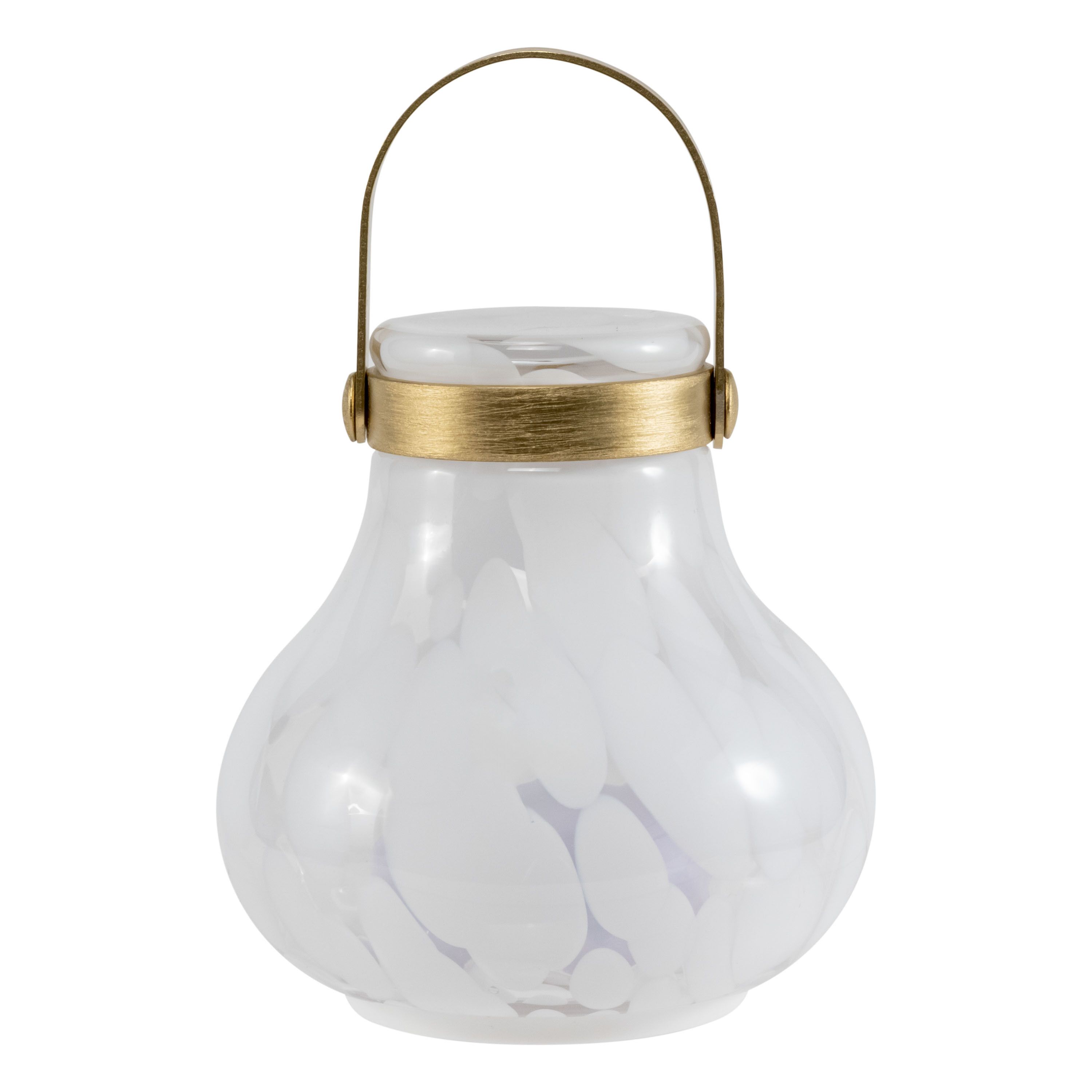 Lucretia White Handblown Glass Rechargeable LED Cordless Lantern | World Market