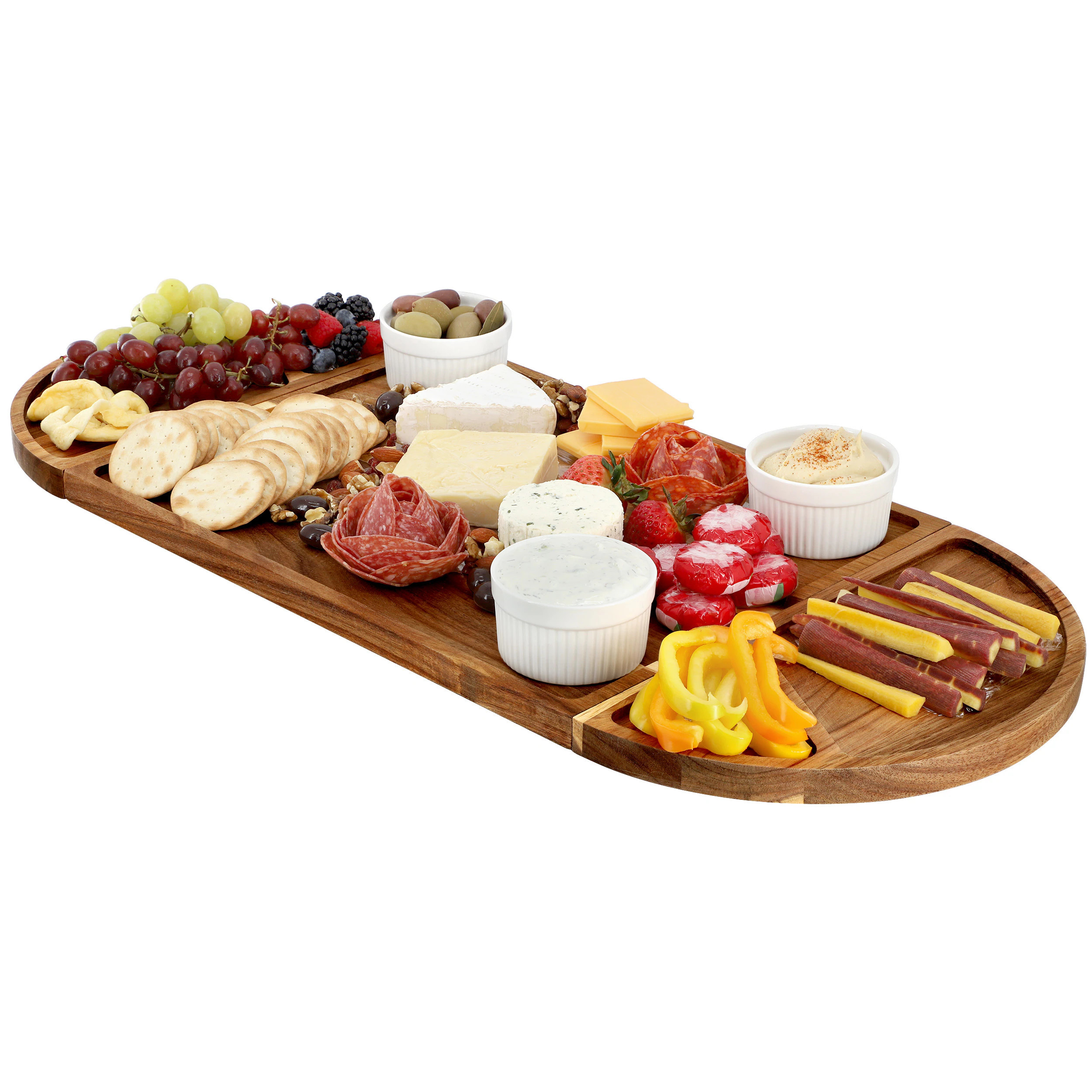 MegaChef 3 Piece Acacia Wood Cutting Board with Maganitized Serving Board Platter in Brown | 962122175M | Lowe's