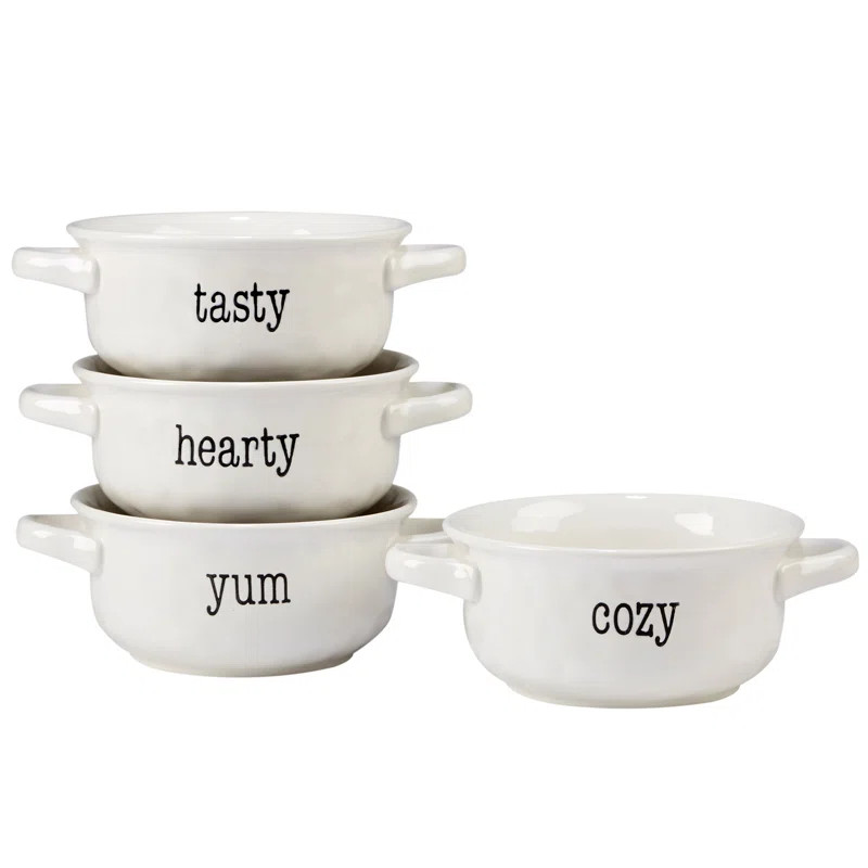 Lindgren It's Just Words Soup Bowl Set (Set of 4) | Wayfair North America