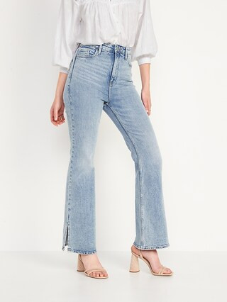 Higher High-Waisted Side-Slit Flare Jeans for Women | Old Navy (US)
