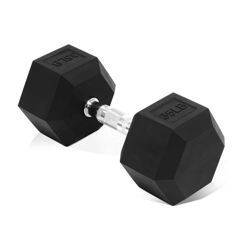 Fitvids 35LB Single Hex Dumbbells Rubber Coated Hand Weights for Exercises and Fitness | Amazon (US)
