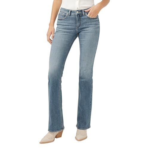 Silver Jeans Co. Women's Be Low Low Rise Flare Jeans, Indigo, 32W x 31L | Amazon (US)