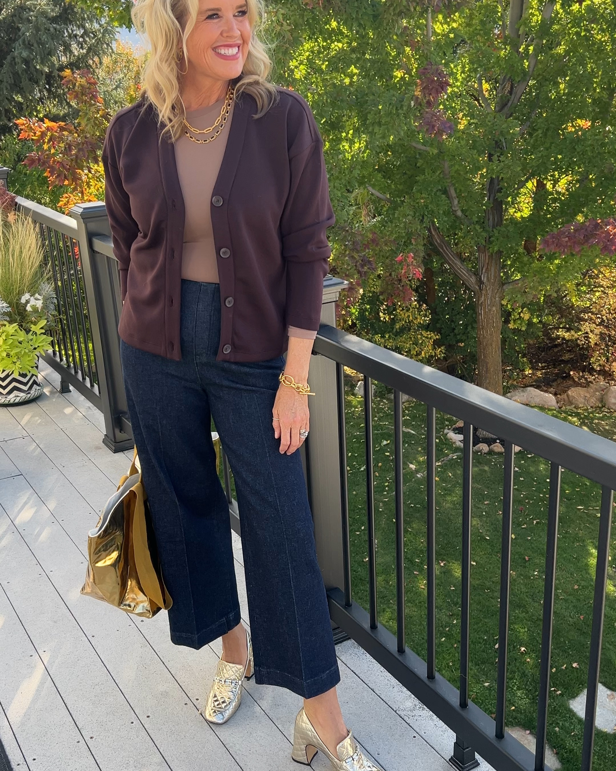 🚨 promo codes

Spanx new Air essentials Cardigan 
Fits tts size , I got the small in the other cardigans and they accidentally sent me the med… it’s too big

The new wide leg crop no zipper or button, flat front inner panel for support and smoothing 
So flattering 

🚨SAVE 10% off all Spanx with my CODE: DEARDARCYXSPANX
Free shipping and returns too 
On your Spanx order 

Gold metallic tote bag by Quilted koala this years version of last years BEST seller… grab it before it’s gone

Quilted gold metallic loafers by Madison Masion 
🚨save 20% with code DARCY20

Jewelry by Julie Vos new fall pieces
You’ll love and are perfect for layering!
Baguette collection in black 
Chevalier necklace 

As shown on GTU fashion segment

#LTKVideo #LTKWorkwear