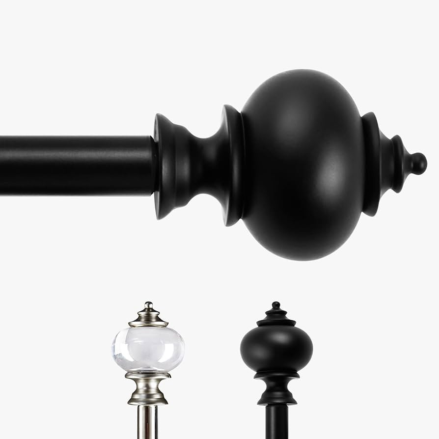 Deconovo Black Curtain Rods for Windows 48 to 84 Inches, Standard Adjustable Decorative Single Wi... | Amazon (US)