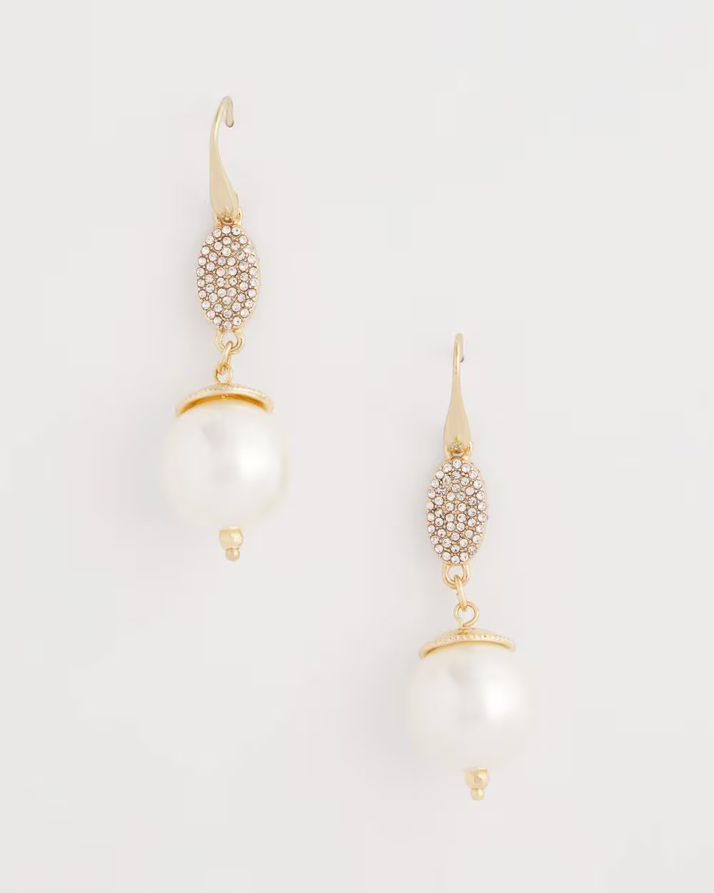 Faux Pearl and Pave Drop Earrings | Chico's