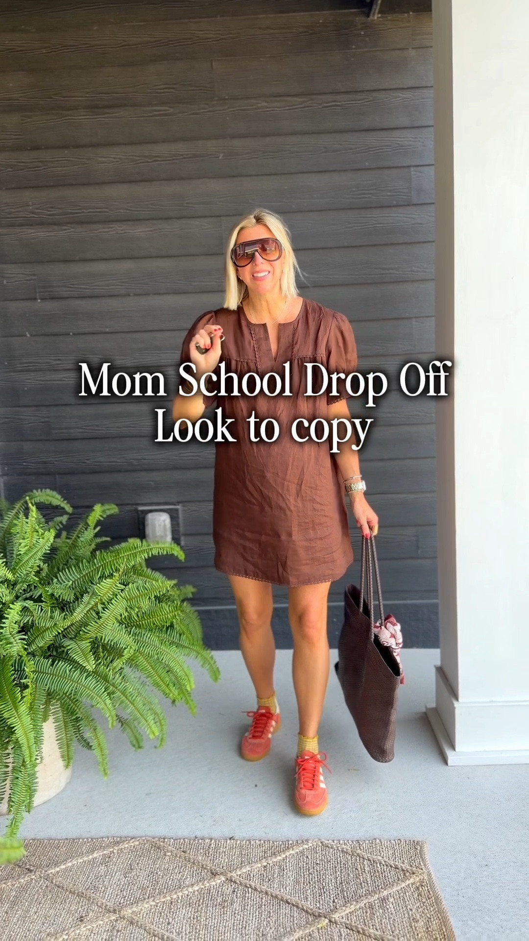 Effortless and wearable mama go school drop off look. Dress and sneakers is an easy combo that takes seconds to get dressed. It looks pulled together, but it’s comfortable. ￼

#LTKmomlife #LTKgrwm #LTKOver40