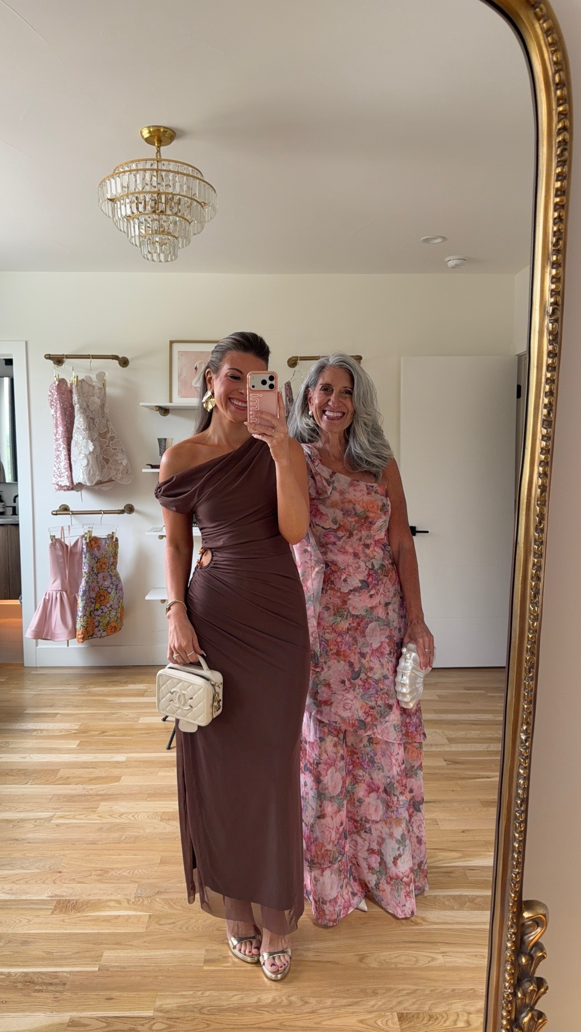 brown one-shoulder gown with a ruched waist cutout and side slit, pink floral one-shoulder gown with a ruffled tiered skirt mom and me formal wedding guest and mother of the bride dresses 💍


I’m 5’4” and wearing my usual small/2 in most
• sized down to xs

mom is 5’4” and wears a medium/6

summer wedding guest dresses, wedding guest dresses, cocktail dresses, semi-formal dresses, black tie wedding guest dresses, destination wedding guest dresses, garden party dresses, wedding guest outfit ideas, mom & me outfits, mom & me dresses, matching outfits, mother daughter outfits, family photo outfits, wedding guest dresses, mother of the bride, mother of the groom, wedding guest outfit ideas

#LTKootd #LTKWedding #LTKOver40