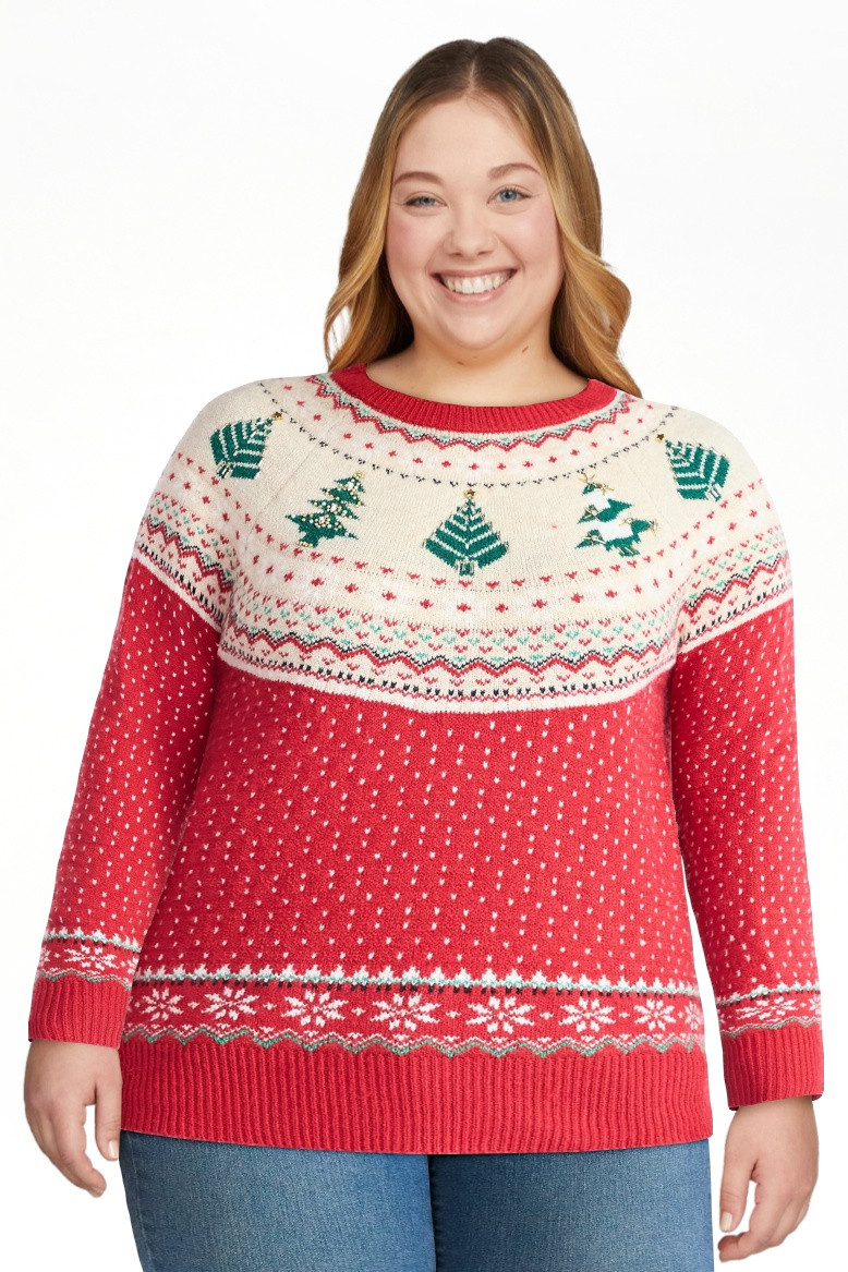 Holiday Time Women's and Women's Plus Pretty Christmas Sweater, Sizes XXS-3X | Walmart (US)