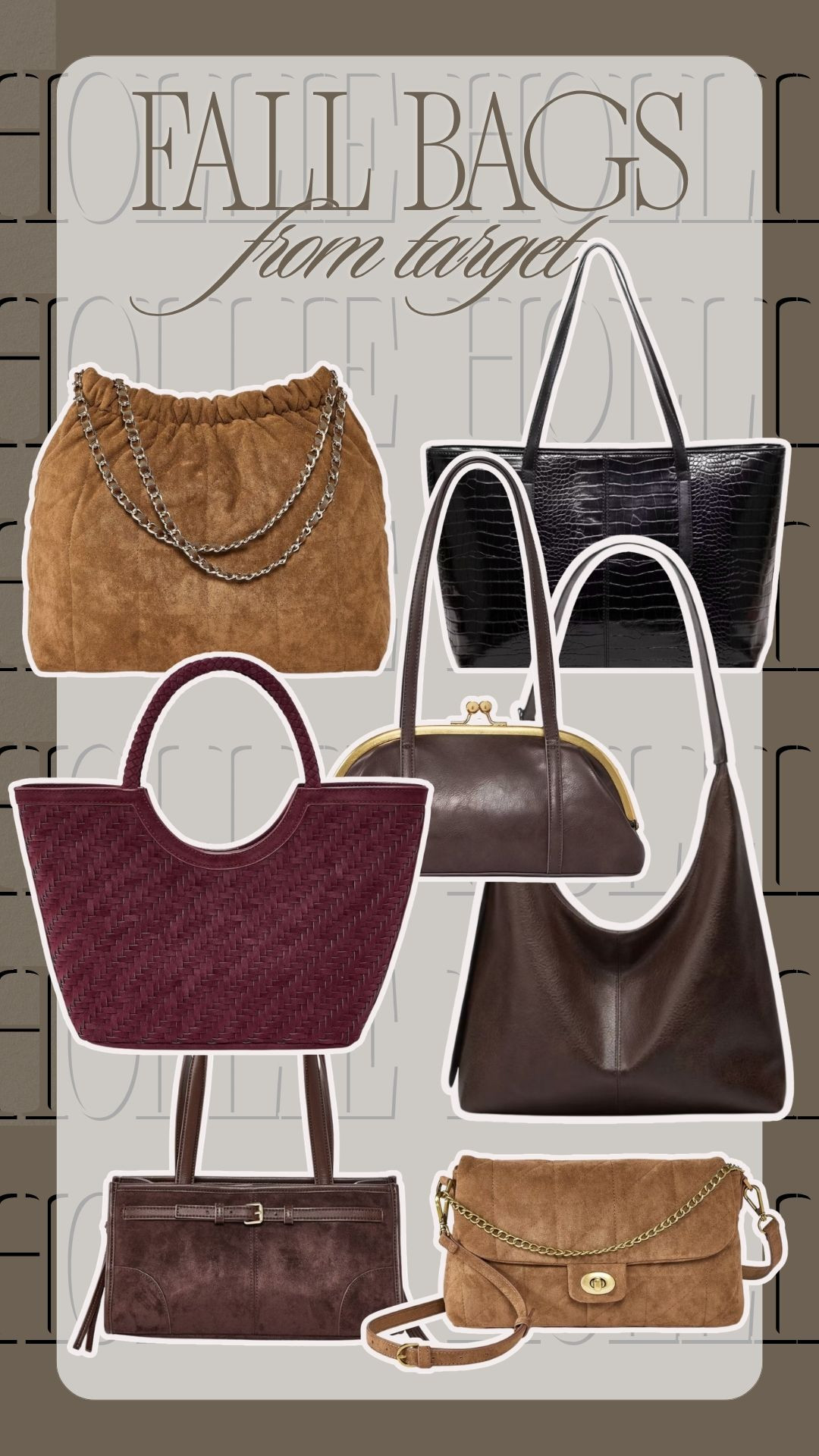 fall bags from target that look expensive and chic 🤎 

 