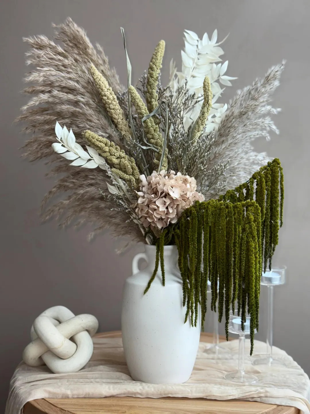 Greenfall Dried Flower Arrangement with Vase: Chic Home Decor | Etsy (US)