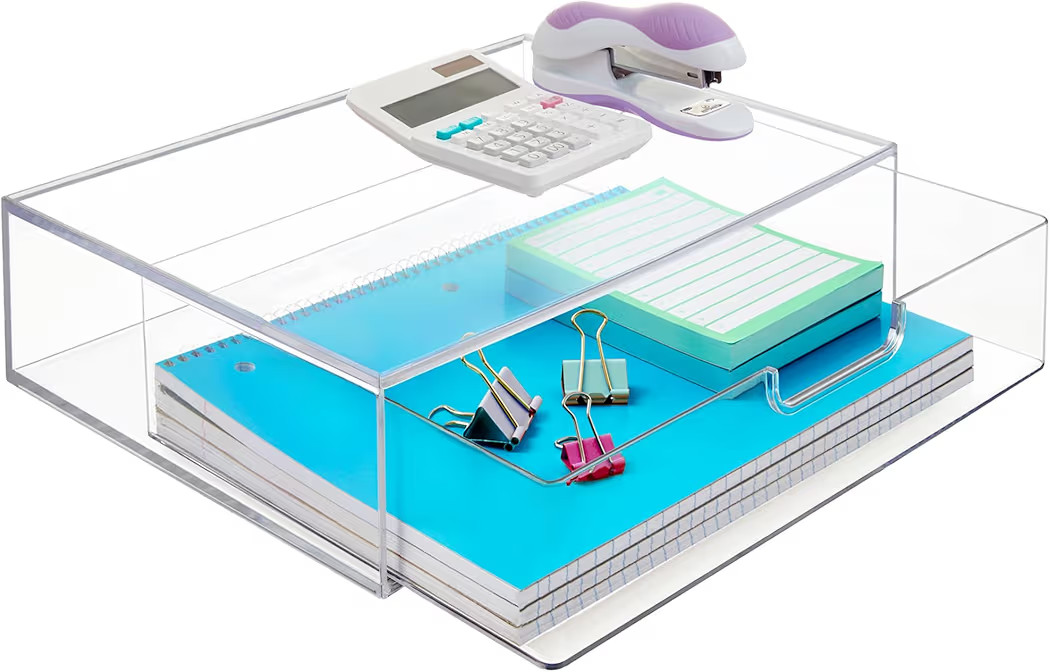 STORi STAX Plastic Stackable Organizer Drawer in Clear | 12.5-inches Wide | Organize Office Desk ... | Amazon (US)