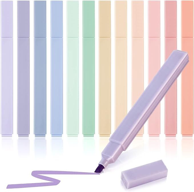 Highlighters, Mild Assorted Colours Highlighters Pens, Aesthetic Cute Pastel Highlighter With Chi... | Amazon (CA)