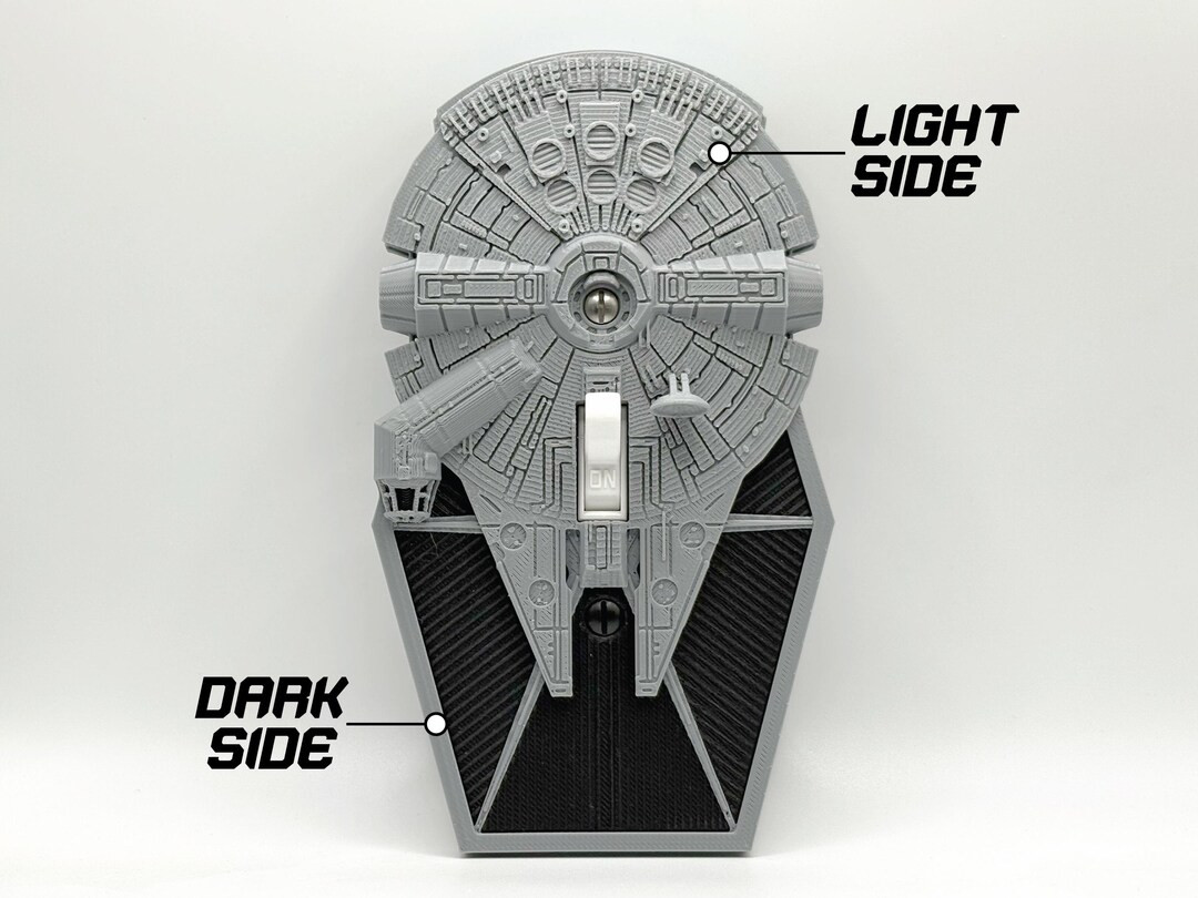 Star Wars Light Switch Cover: 3D Printed Millennium Falcon & TIE Fighter - Etsy | Etsy (US)