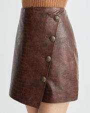 Dinard Vegan-Leather Skirt | Veronica Beard