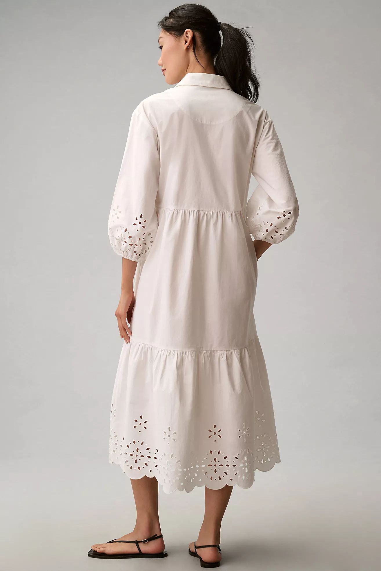The Bettina Tiered Shirt Dress by Maeve: Eyelet Edition | Anthropologie (US)