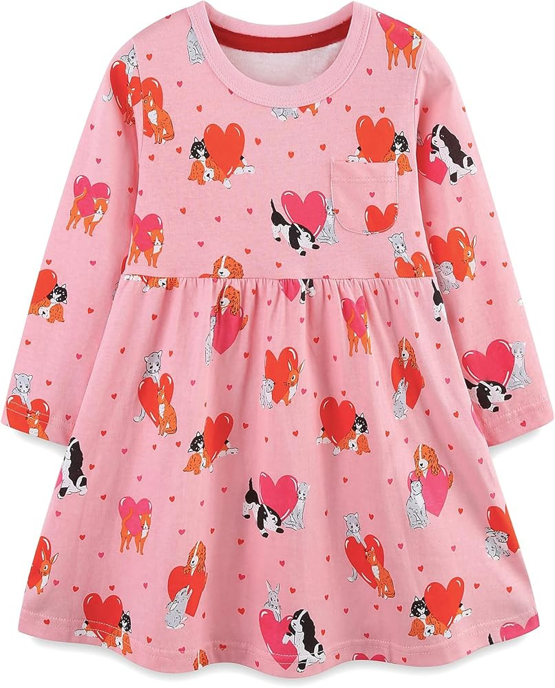 Bumeex Toddler Girl's Long Sleeve Dresses 2-7Y | Amazon (US)
