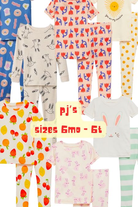 fun spring printed pj’s all under $20
sizes 6months-6T
#kidspajamas #toddlerpajamas

#LTKkids #LTKfindsunder50 #LTKbaby