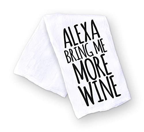 Funny Kitchen Towel Alexa Bring Me More Wine Hostess Gift | Amazon (US)