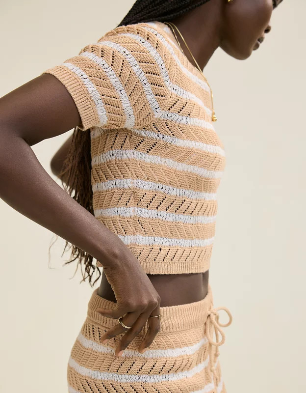 Aerie Fitted Short Sleeve Sweater | Aerie