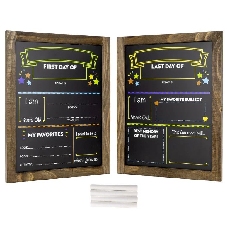 Excello Global Products First Day and Last Day of School Chalkboard: 13.25" x 10.875". Set of 2 B... | Walmart (US)