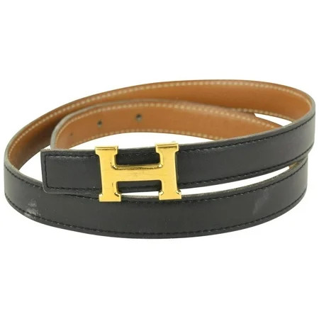 Hermès 18mm Reversible Black x Brown x Gold H Logo Thin Belt Kit 930h17 | Walmart (US)