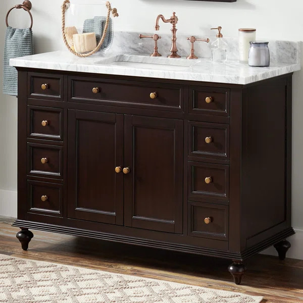 Keller 49'' Free-standing Single Bathroom Vanity with Carrara Marble Vanity Top | Wayfair North America