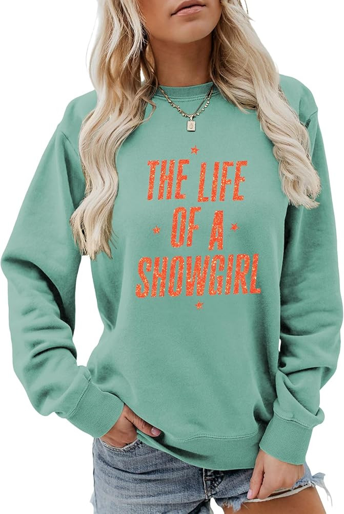 The Life of a Showgirl Outfit Sweatshirt in My Showgirl Era Shirt Music Lovers Funny Tops for Wom... | Amazon (US)