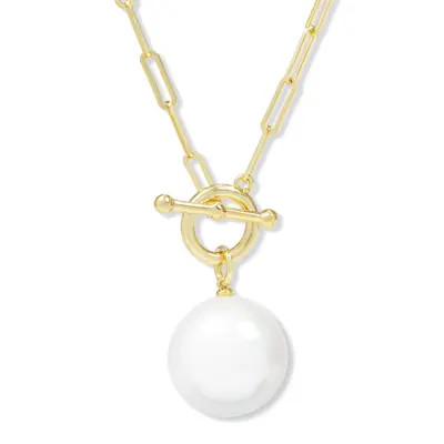 Melinda Maria XL Life's a Ball Faux Pearl Pendant Necklace in Gold at Nordstrom | Nordstrom