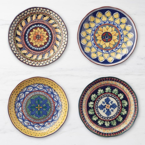 Sicily Ceramic Scalloped Mixed Appetizer Plates, Set of 4 | Williams-Sonoma