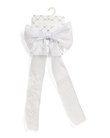 Bridal Baby Just Say Yes Embroidered Bow Barrette | TJ Maxx