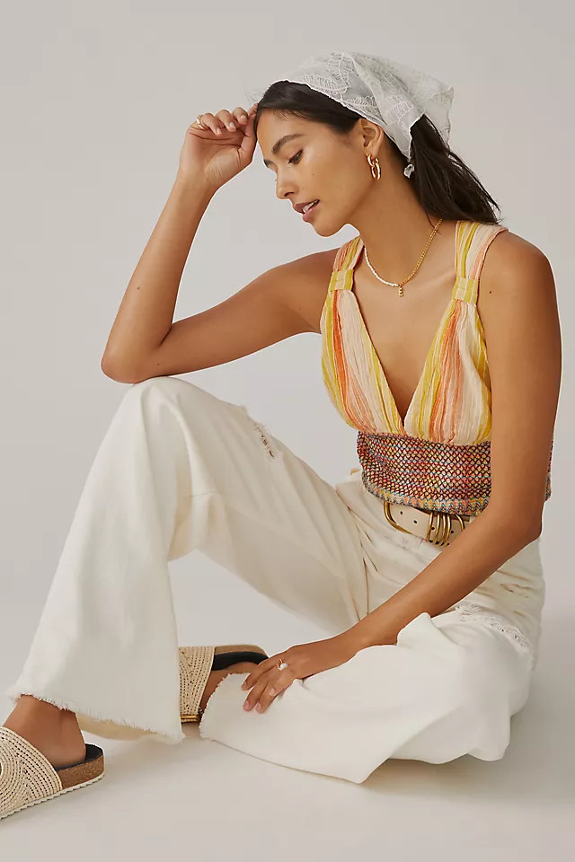 Striped Smocked Tank | Anthropologie (US)