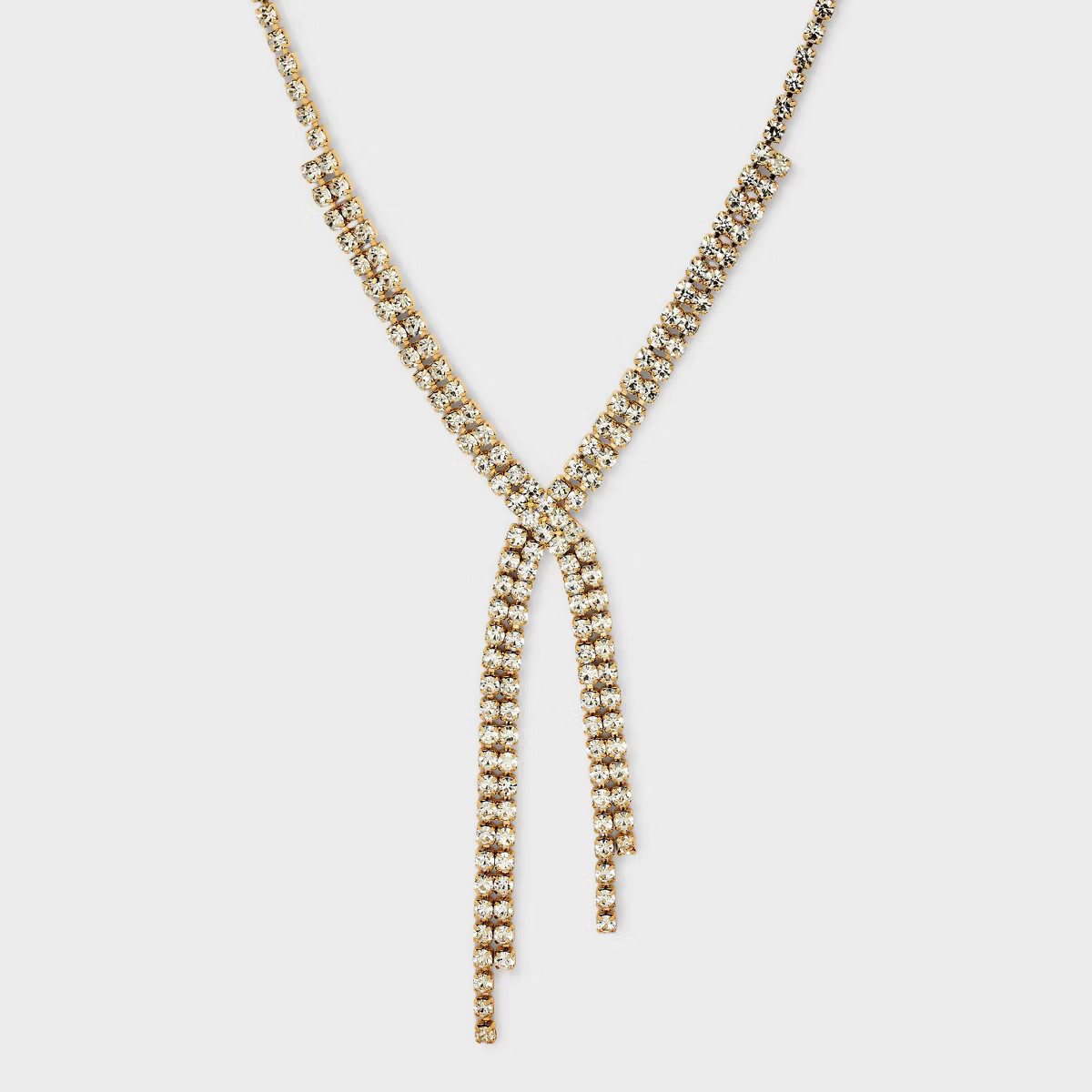 Cross Over Pave Necklace - A New Day™ Gold/Clear | Target