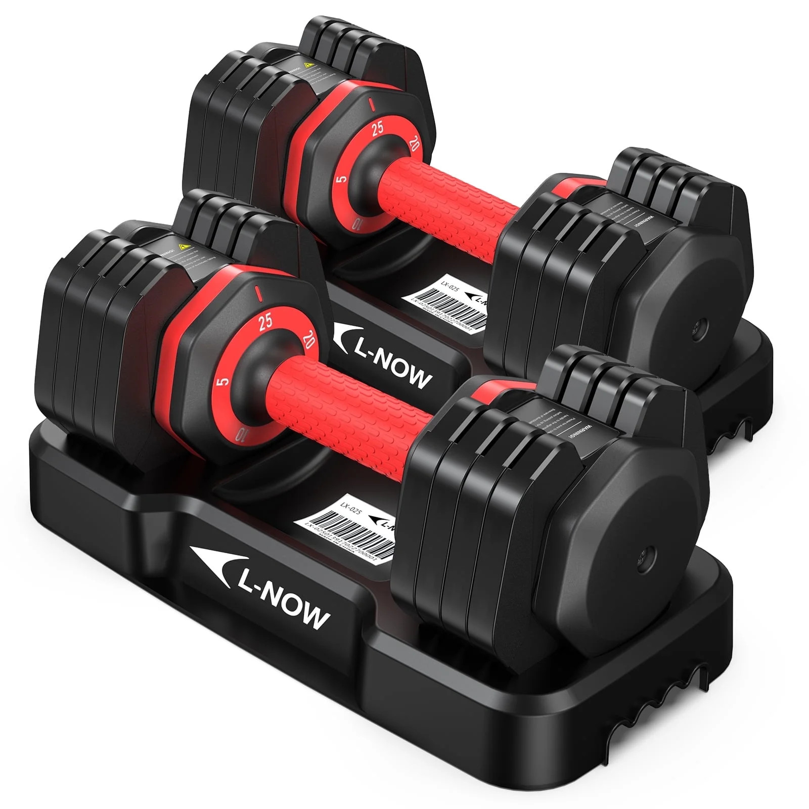 LNOW 25lbs (1 Pair) Quick Select Adjustable Dumbbells for Home Gym 5 in 1 Free Weights 5/10/15/20... | Walmart (US)
