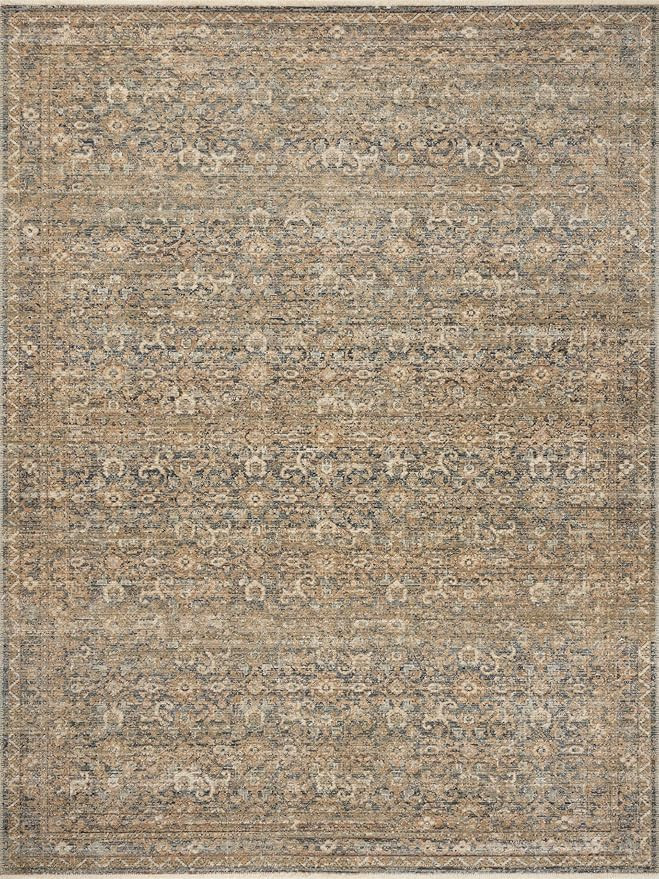 Loloi Amber Lewis Molly Collection MOL-02 Denim/Gold 8'-6" x 12' Low Pile Area Rug | Amazon (US)