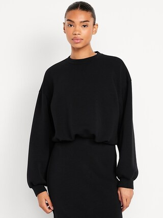 Bounce Fleece Bubble-Hem Sweatshirt | Old Navy (US)