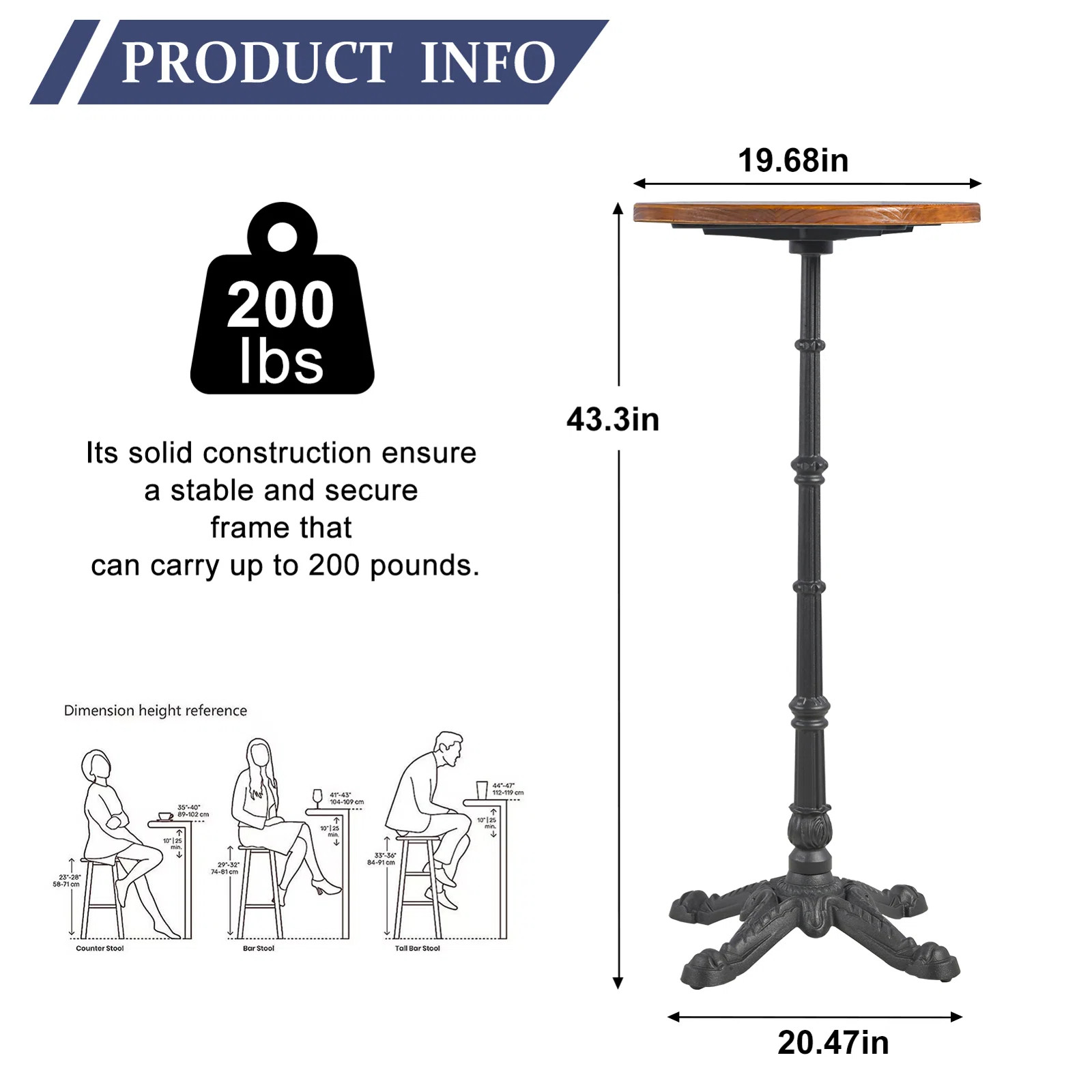 Pine Round Solid Wood Top Metal Base Dining Table | Wayfair North America